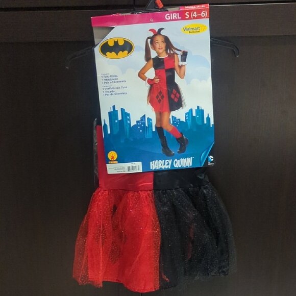 Harley Quinn Kids Costume - Red and Black Size S 4-6 - Picture 1 of 6